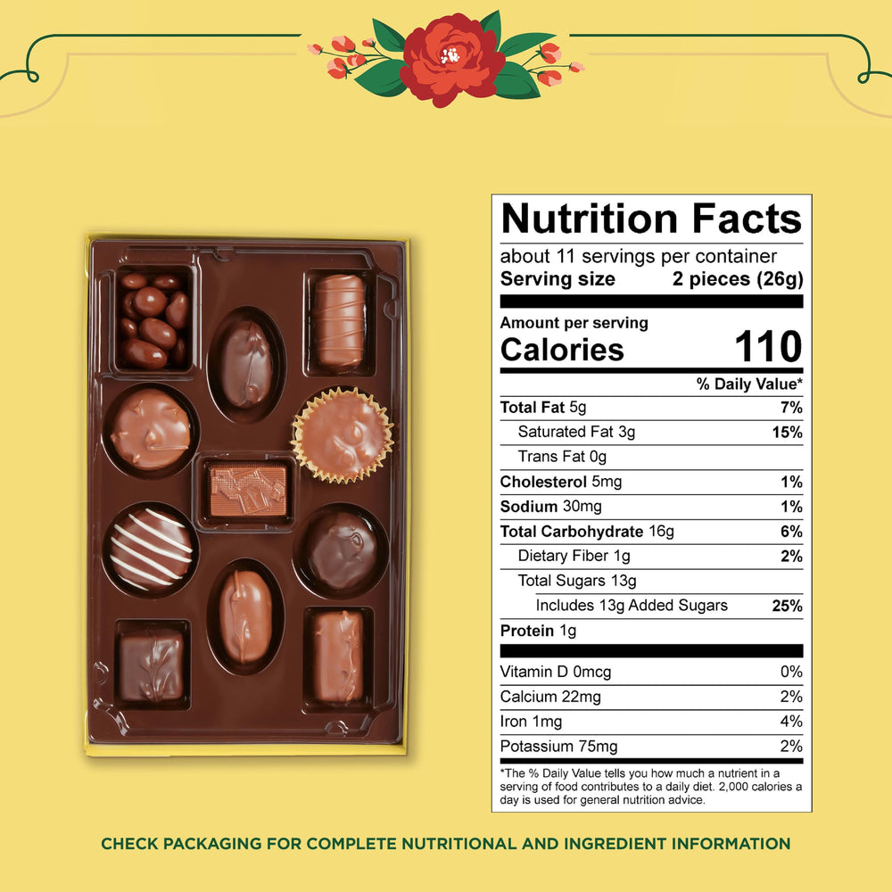 Whitman's box next to a ruler demonstrating compact 10 oz size