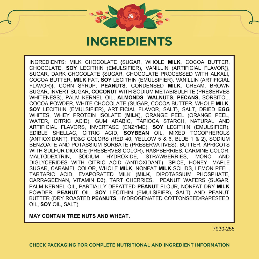 Whitman's assortment spread showing variety for sharing