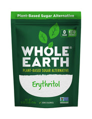 Whole Earth front pouch showing brand and 16 oz size, easy pantry storage benefit