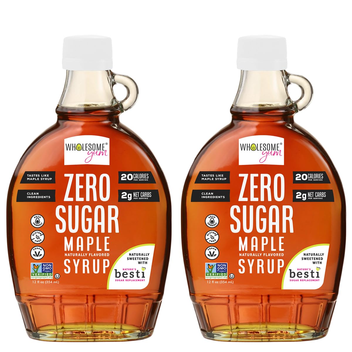 Wholesome Yum front packaging showing two-bottle pack and keto benefit