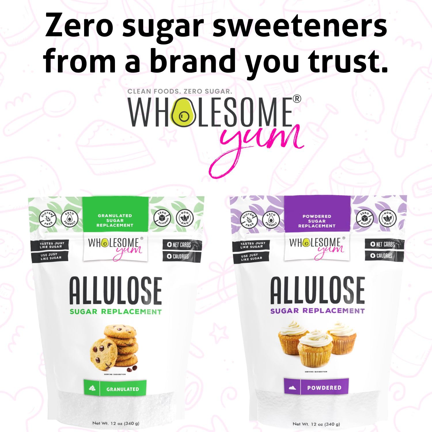 Wholesome Yum in breakfast scene topping fruit for lower-carb sweetness