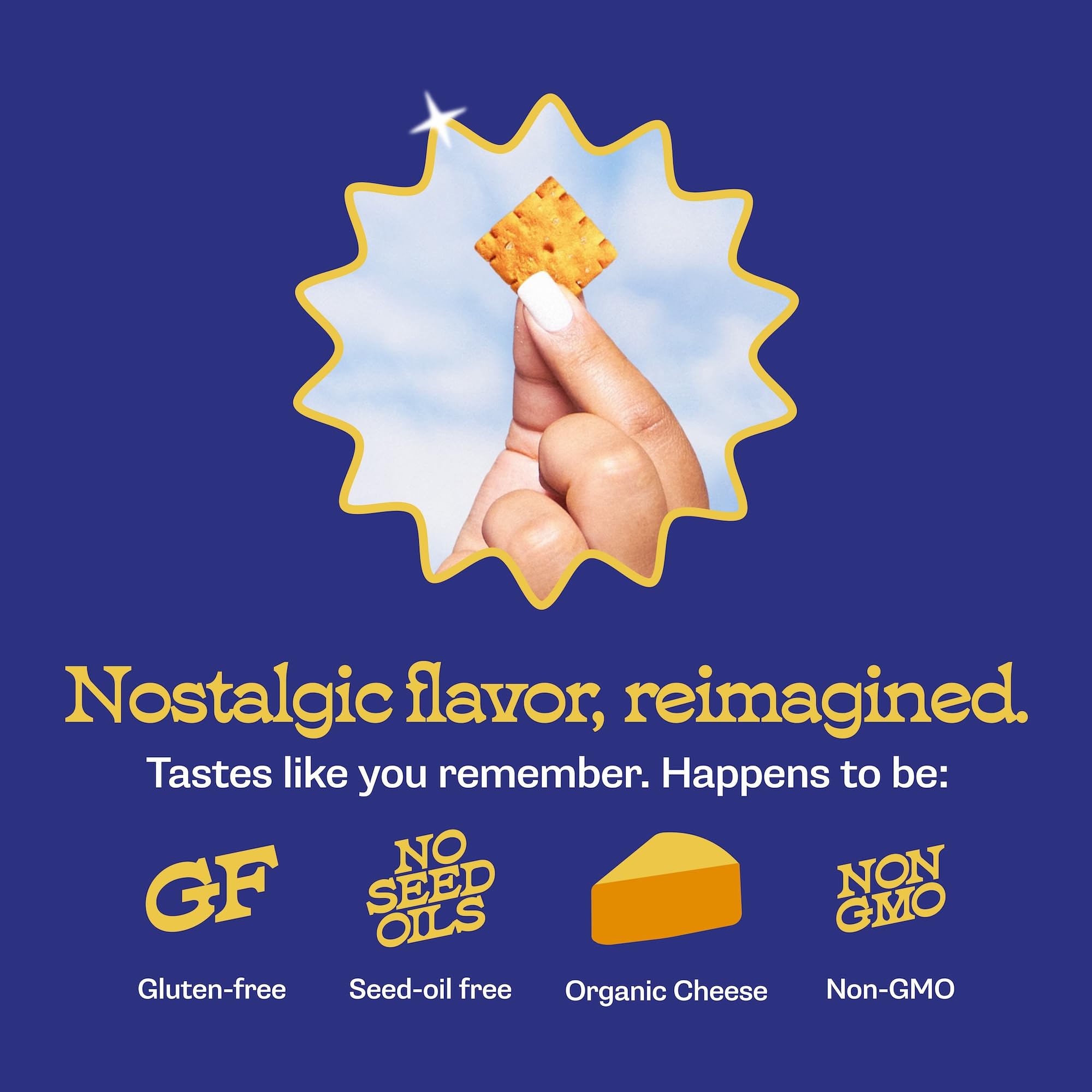 WHY? SNACKS ingredient shot with organic cheddar and butter, showing real dairy used for authentic flavor