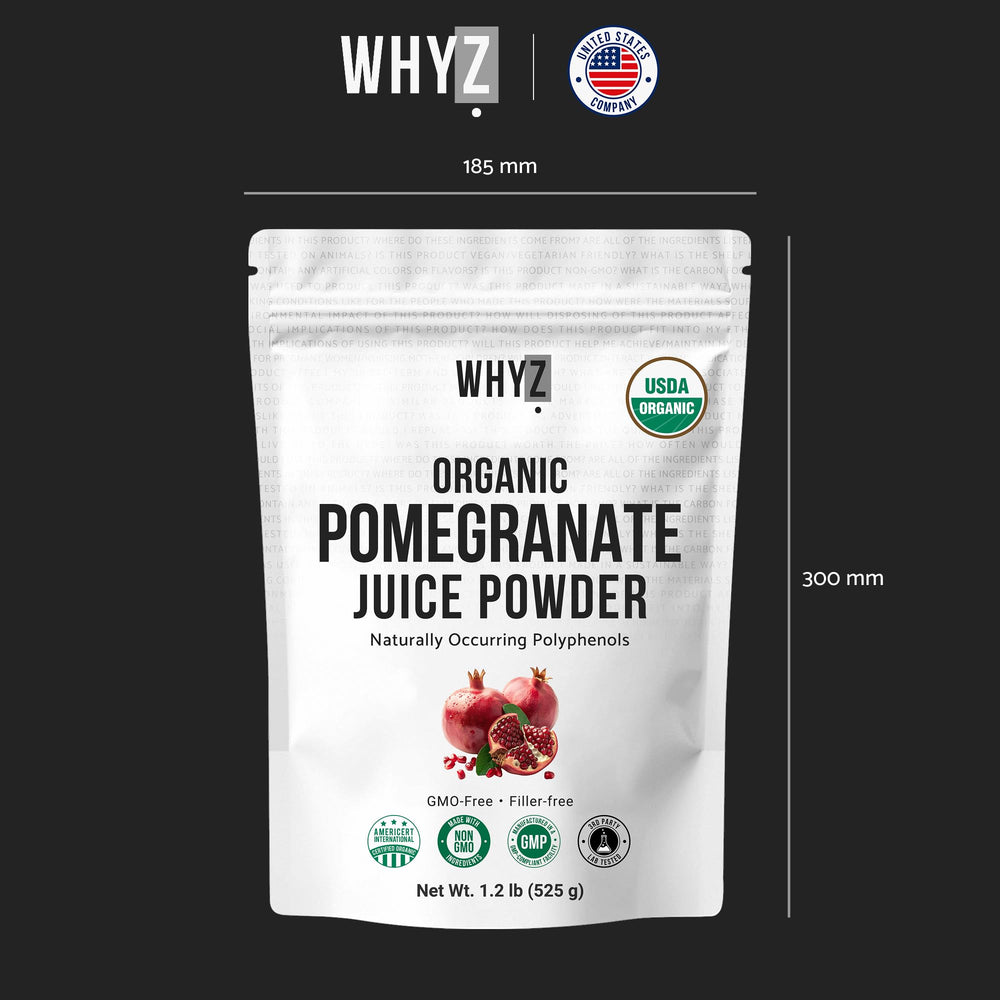 WHYZ product label and certifications showing organic and clean-label benefit