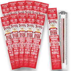 Wicked Cutz front packaging showing Tapatio breakfast sticks and protein benefits
