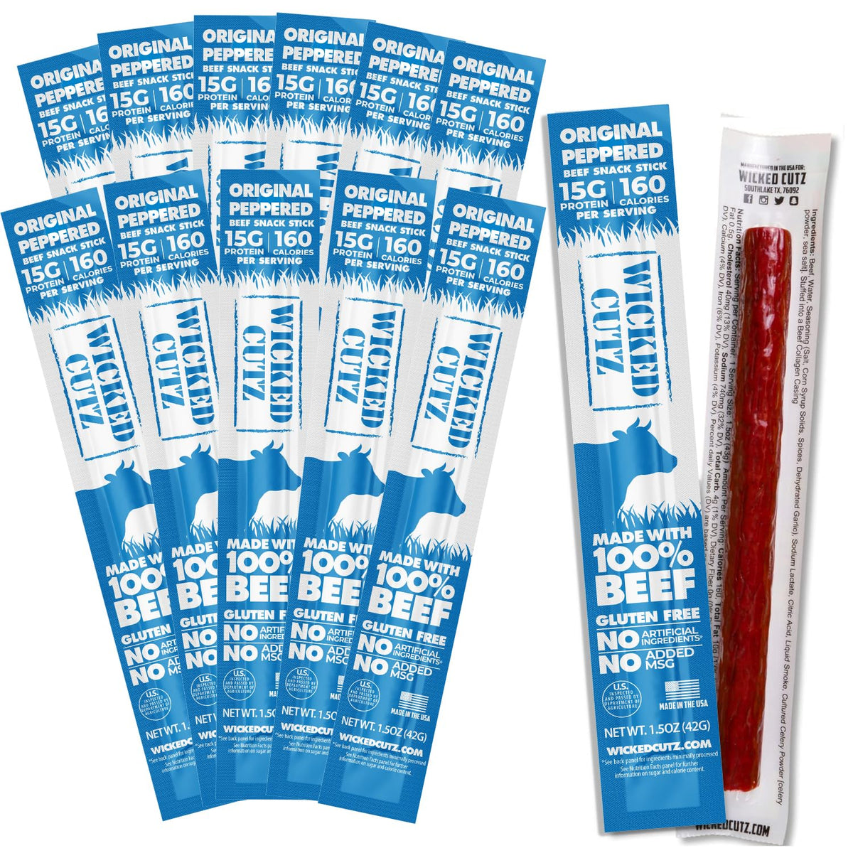 Wicked Cutz front packaging showing 12-stick pack and flavor benefit