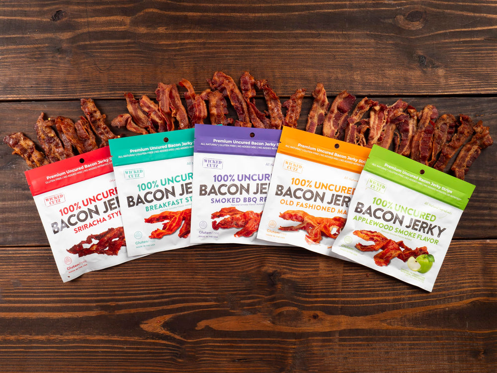 Wicked Cutz jerky in backpack pocket depicting portable energy snack