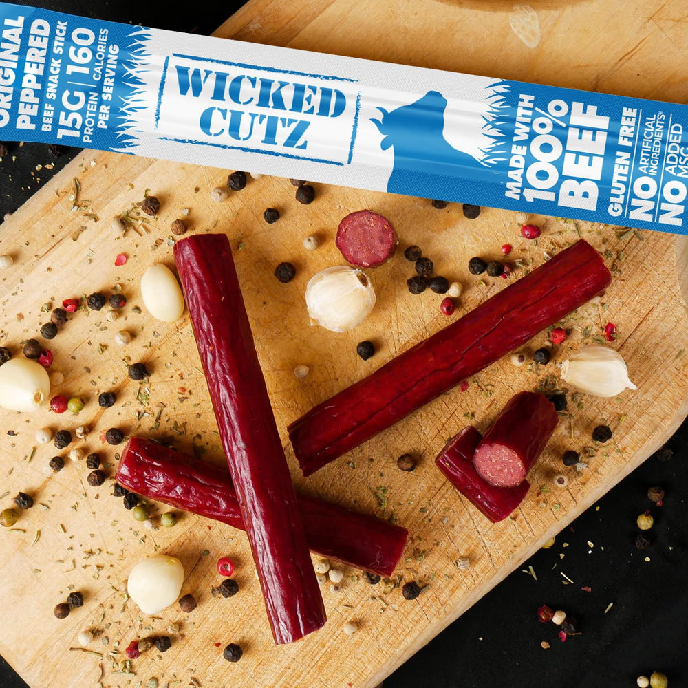 Wicked Cutz nutrition label showing 15g protein and low-carb benefits