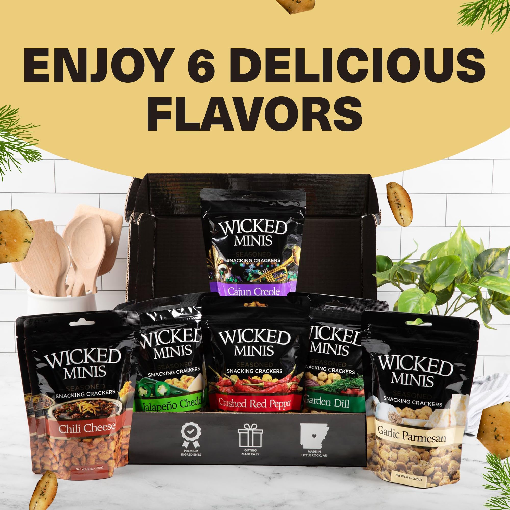 Wicked Mix crackers on party spread illustrating versatile use for gatherings and mixes