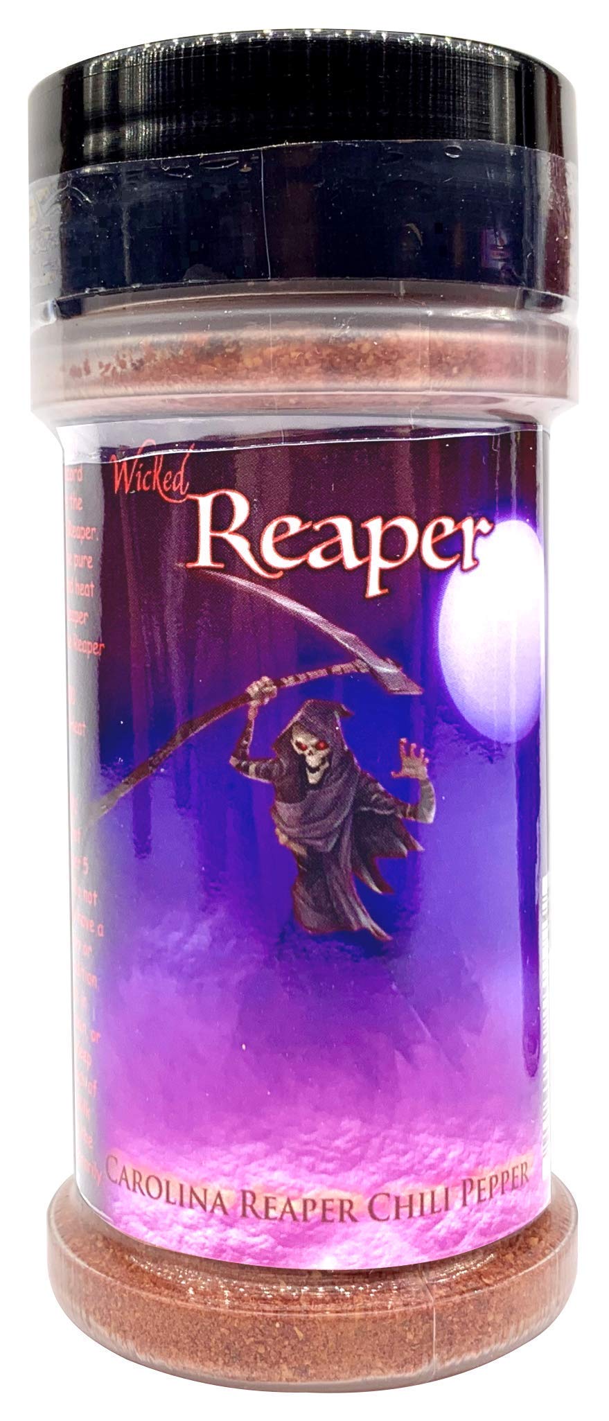 Wicked Reaper jar next to ruler for size comparison showing compact 2 oz portion