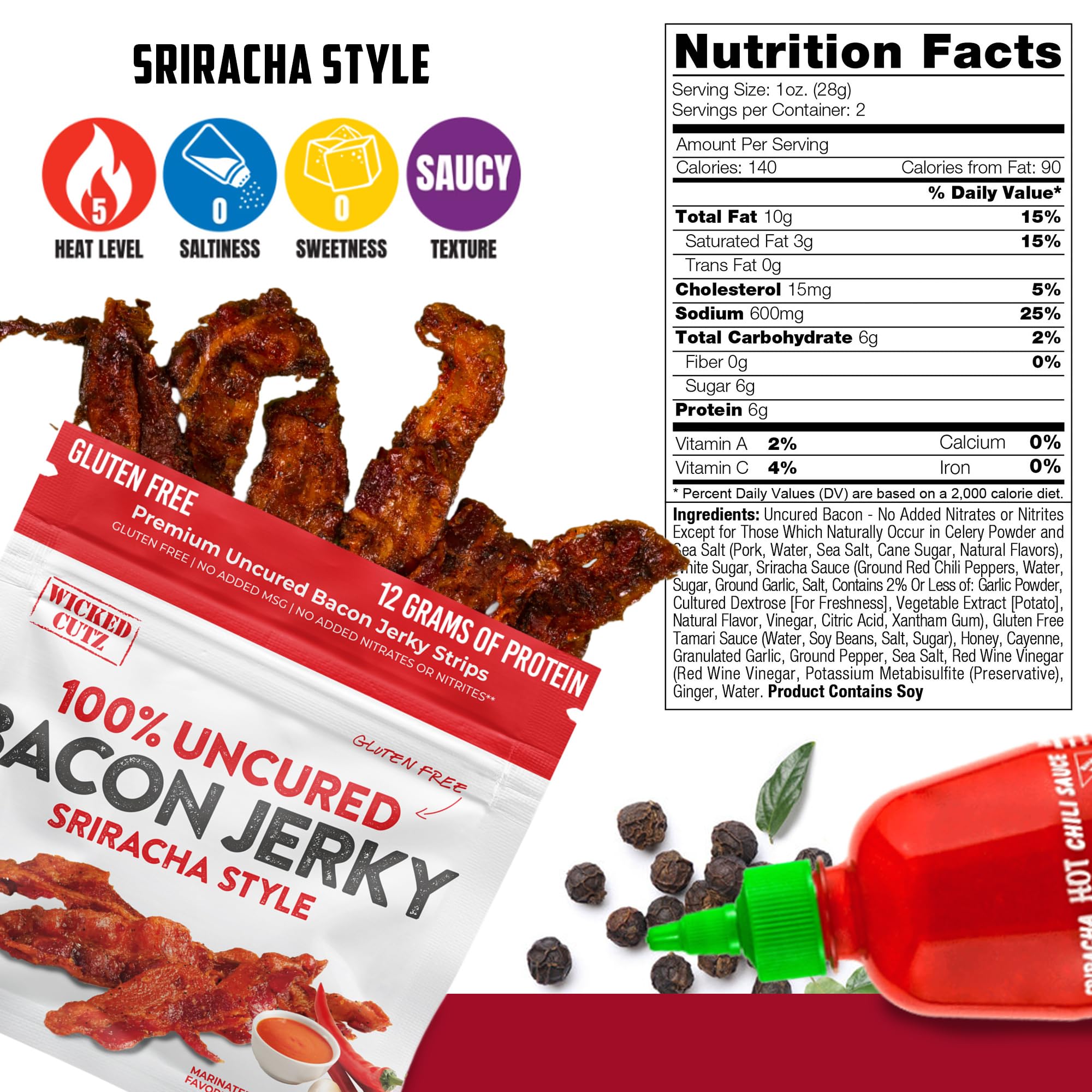 Wicked Cutz bacon jerky in hand demonstrating portion size and portability benefit