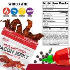 Wicked Cutz bacon jerky in hand demonstrating portion size and portability benefit