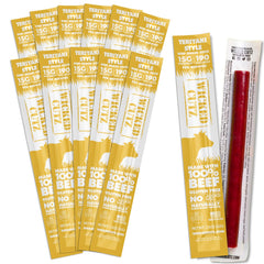 Wicked Cutz front packaging showing teriyaki beef sticks and nutrition benefits