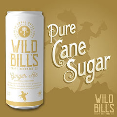 Hand holding Wild Bill's ginger ale can for size comparison, demonstrating portability