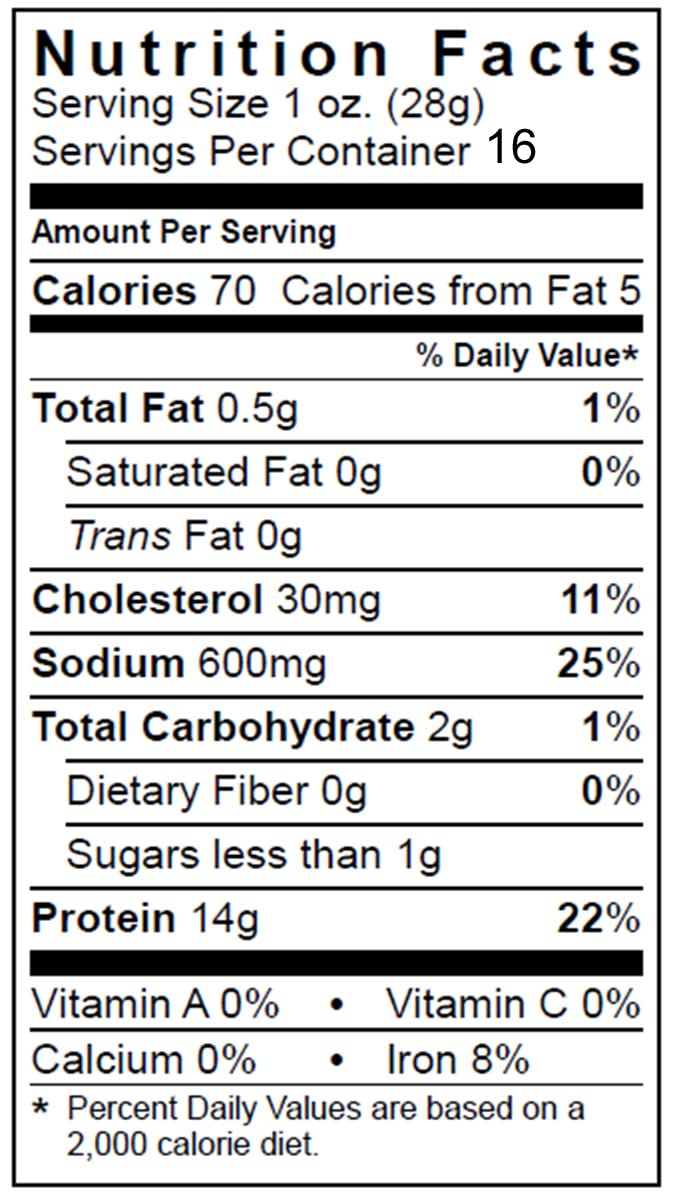 Wild Bill's pack beside a ruler showing 16 oz size for portion planning