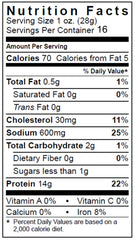 Wild Bill's pack beside a ruler showing 16 oz size for portion planning