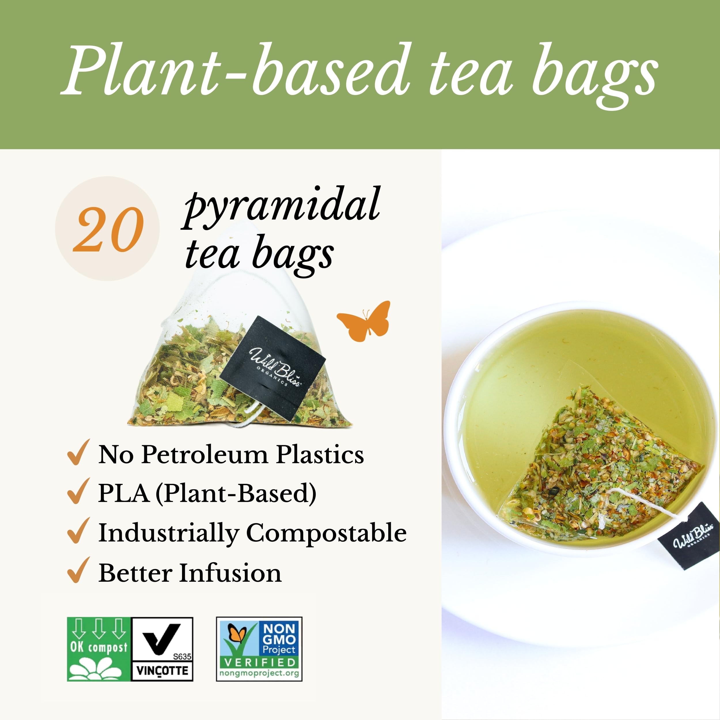 Wild Bliss tea poured in cozy setting demonstrating calming tea ritual