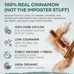 Wild Foods close-up texture of fine ground cinnamon highlighting smooth consistency