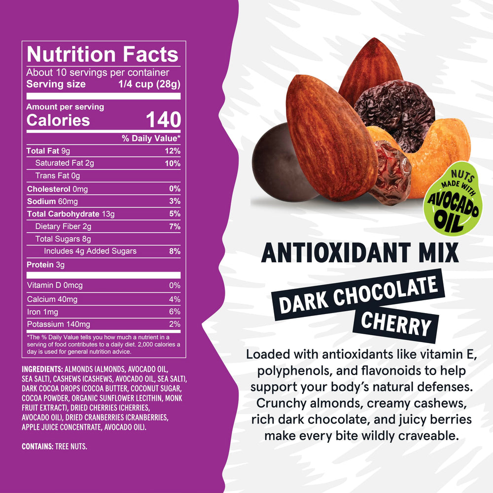 Wild Fox open bag spilling trail mix, convenient grab-and-go benefit