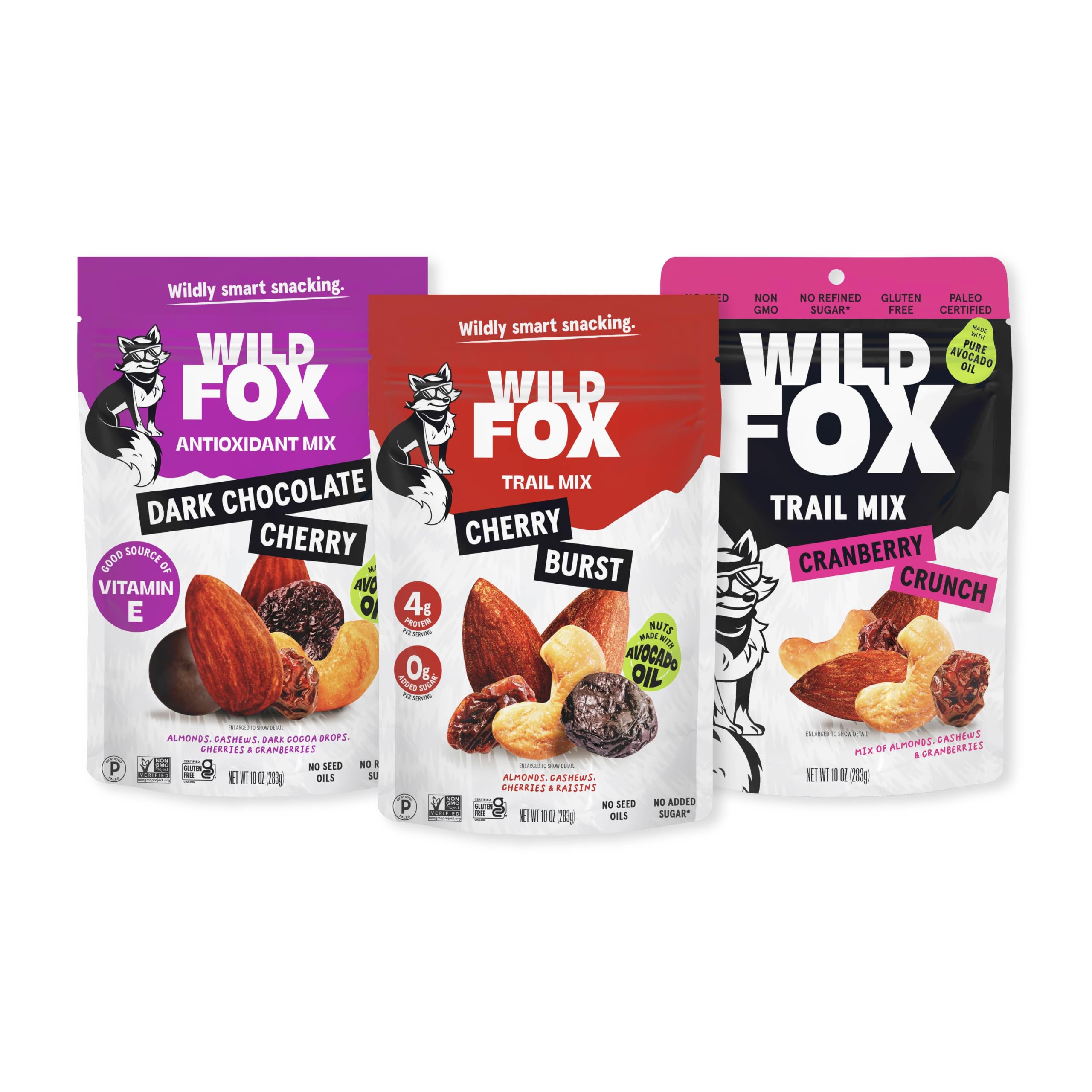 Wild Fox front packaging showing 3-pack and clean-ingredient benefits