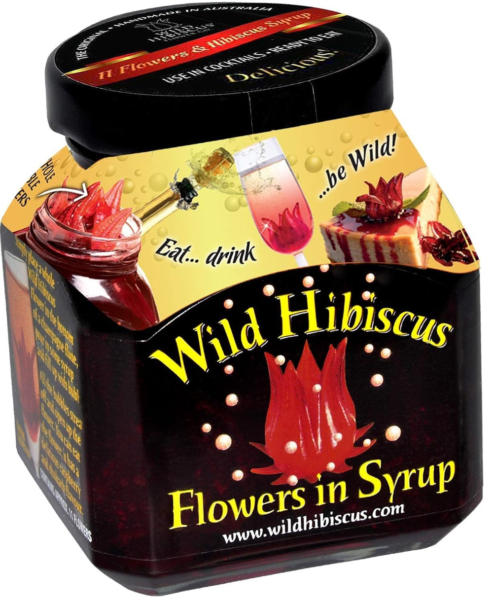 Wild Hibiscus jar front label showing product and gourmet appeal