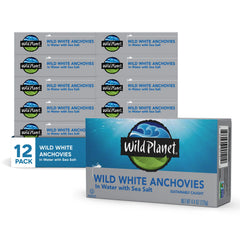 Wild Planet front of can showing label and 4.4 oz size, clear product ID benefit