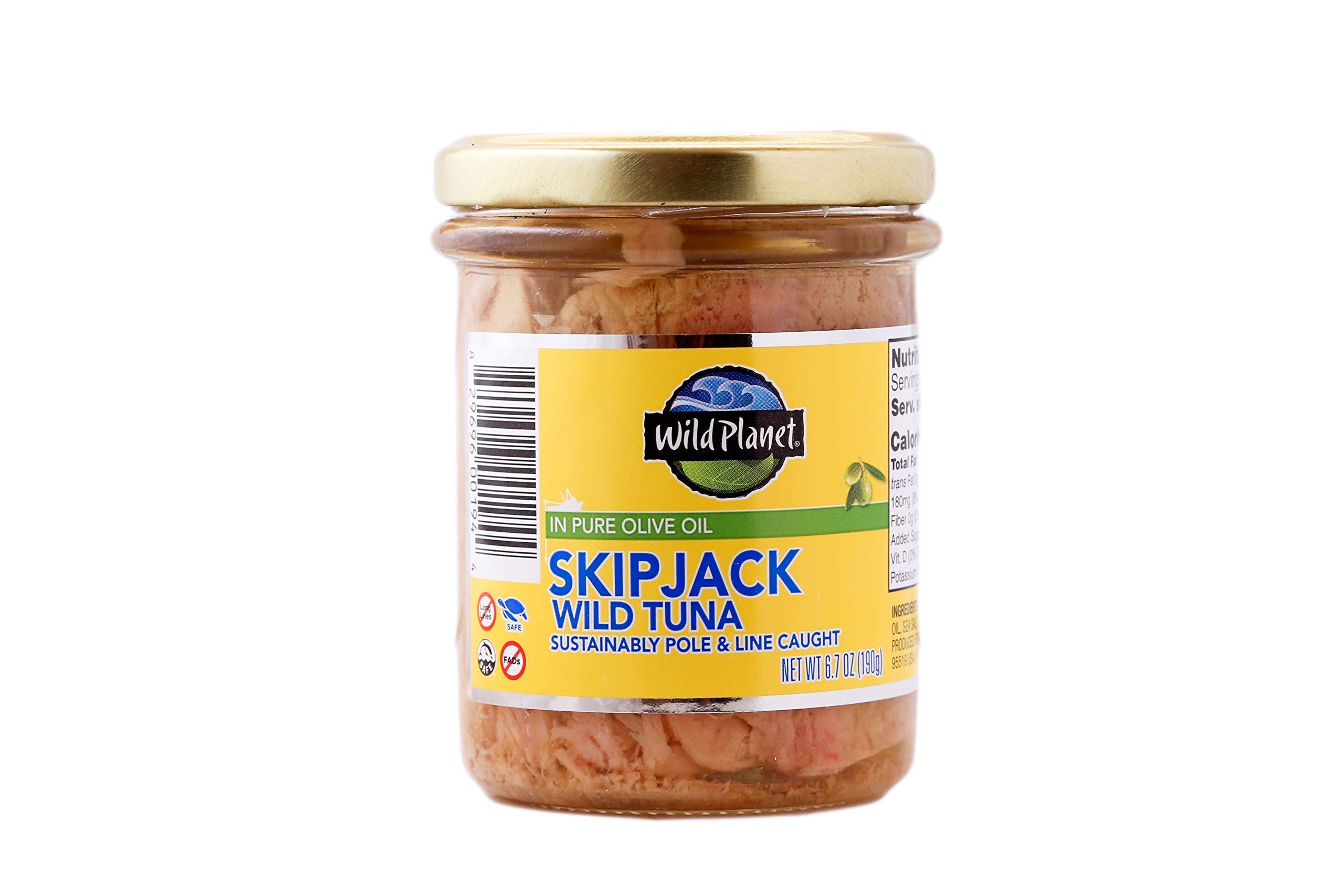 Wild Planet open jar with visible tuna flakes and texture for recipe use