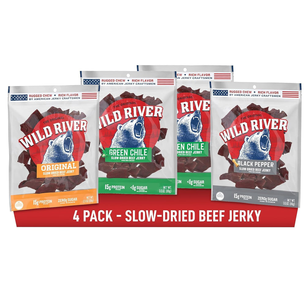 Wild River front packaging showing four 3.5 oz bags and bold branding for easy grab-and-go