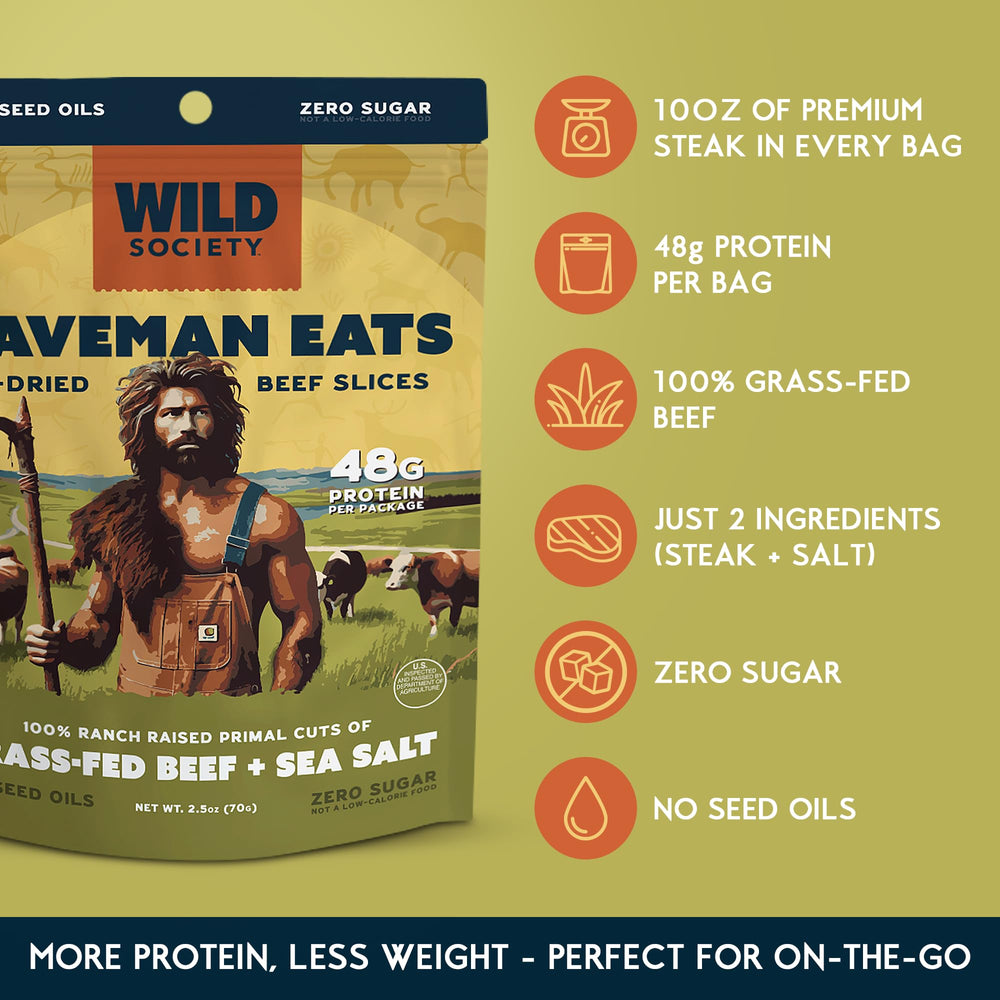 Wild Society serving size next to hand for portion and protein scale