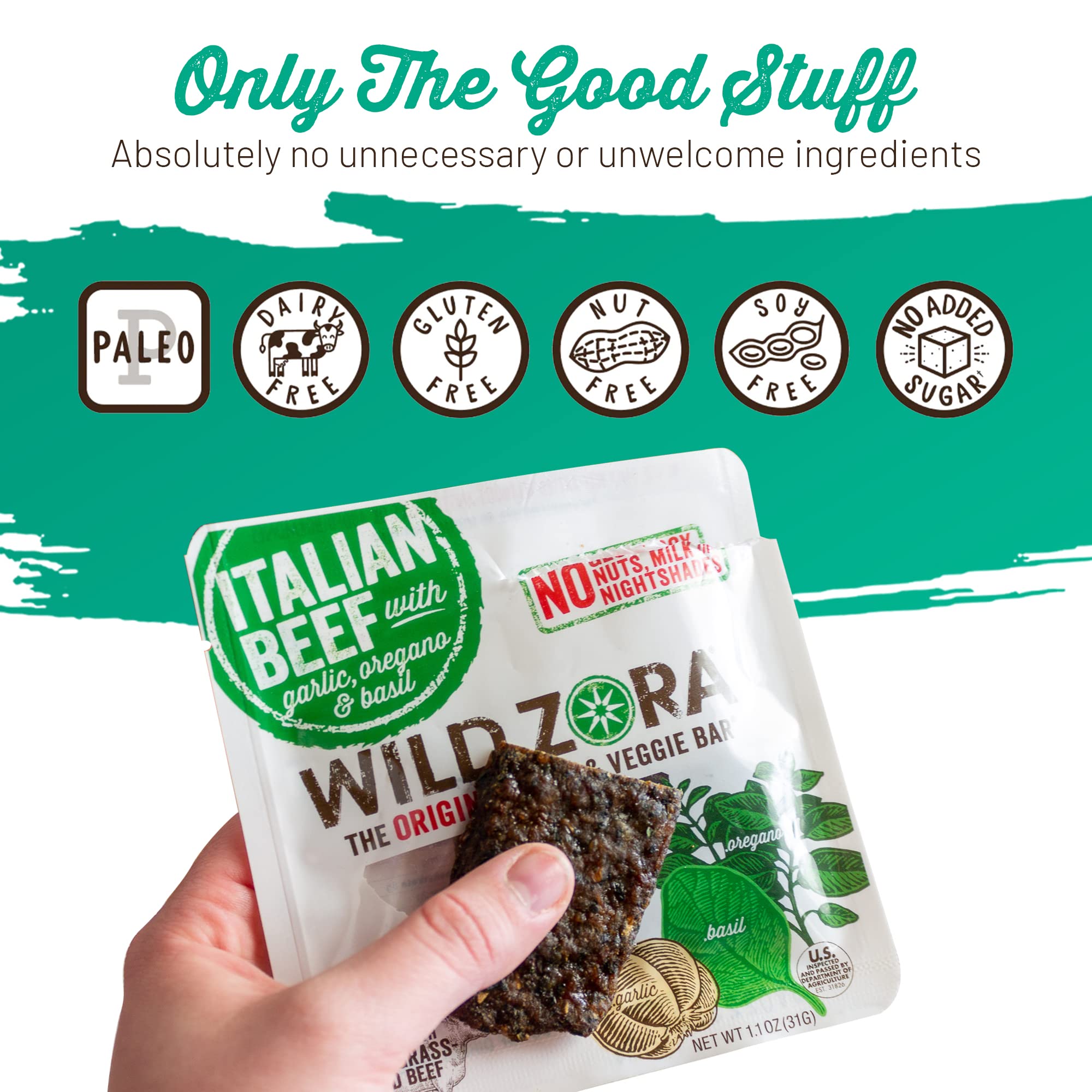 Wild Zora ingredients label closeup showing simple ingredients for transparency