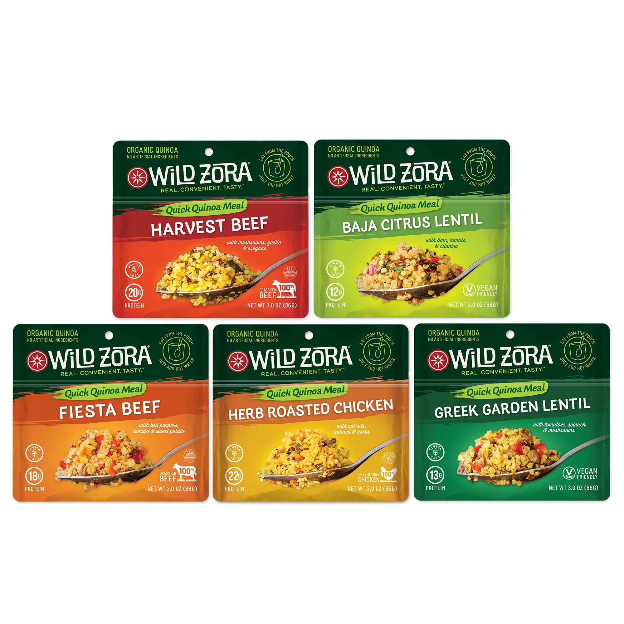 WILD ZORA front packaging showing variety pack and convenience benefit