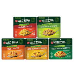 WILD ZORA front packaging showing variety pack and convenience benefit