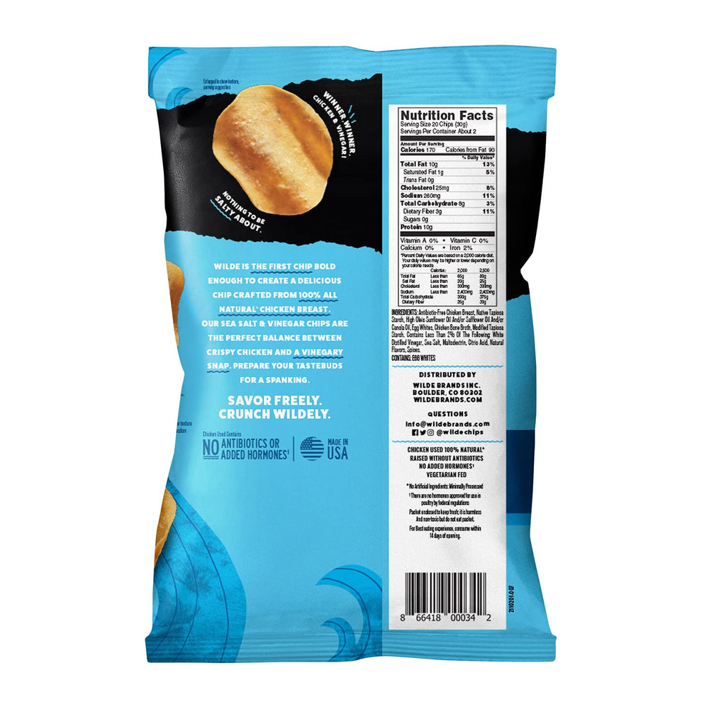 Close-up of Wilde Chips texture highlighting thin crispy protein advantage
