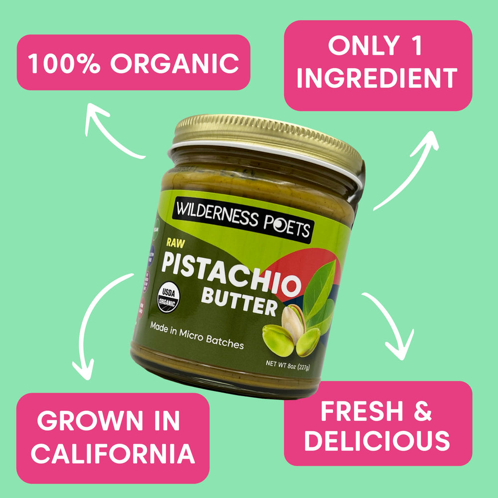 Wilderness Poets jar label noting California origin and organic ingredient transparency