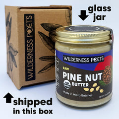 Wilderness Poets spoonful of pine nut butter highlighting smoothness and spreadability