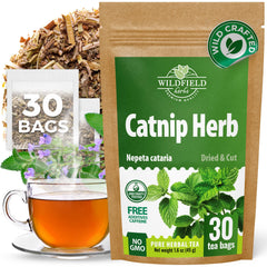 WILDFIELD HERBS front box packaging showing sealed 30-count and clear labeling benefit freshness
