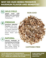 WILDFIELD HERBS brewed cup of Icelandic moss tea showing amber infusion benefit