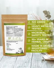 WILDFIELD HERBS close-up of single 1.5g tea bag, easy single-serve use