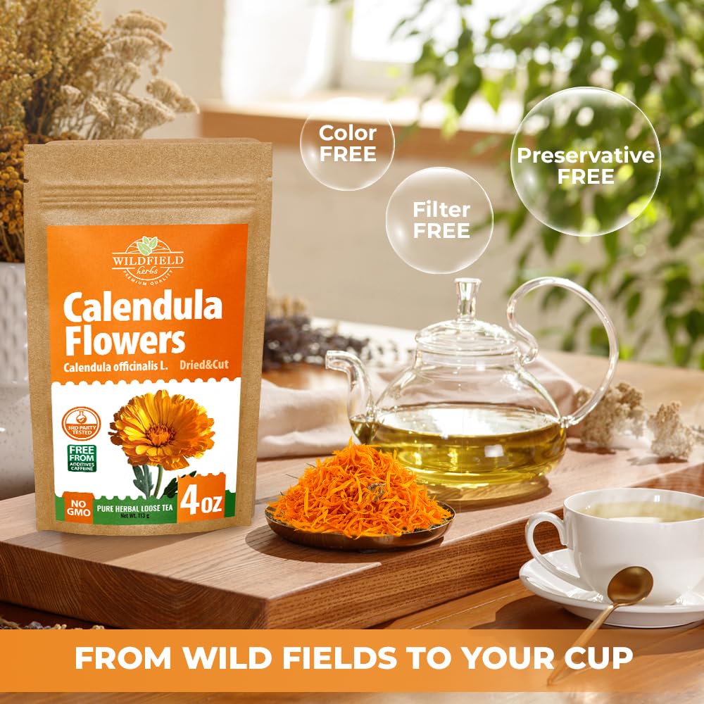 WILDFIELD HERBS product beside a scale showing 113 g weight and packaging benefit accurate quantity