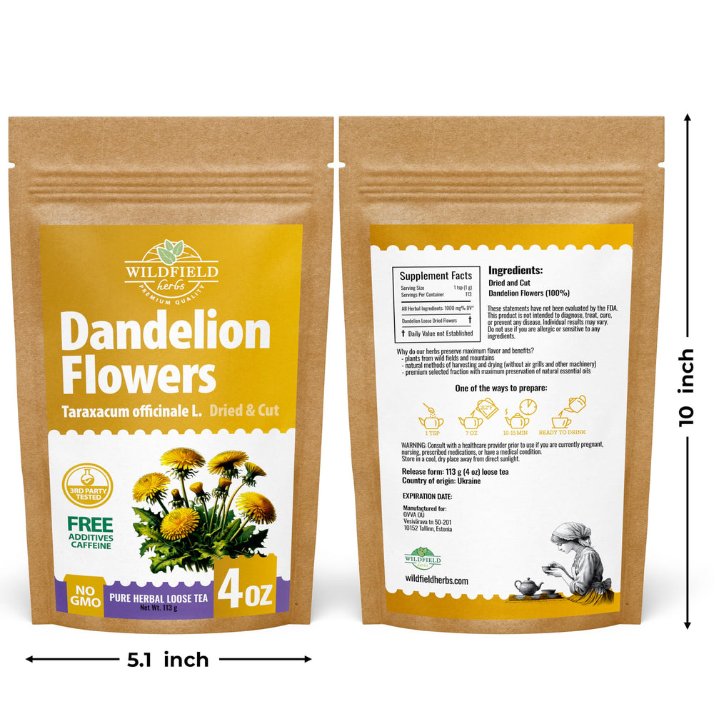 WILDFIELD HERBS mixed herbal blend with dandelion flowers, versatile use