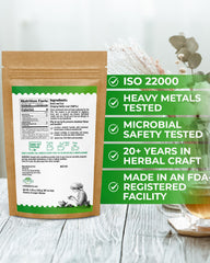 WILDFIELD HERBS steeped nettle tea in cup illustrating clear infusion