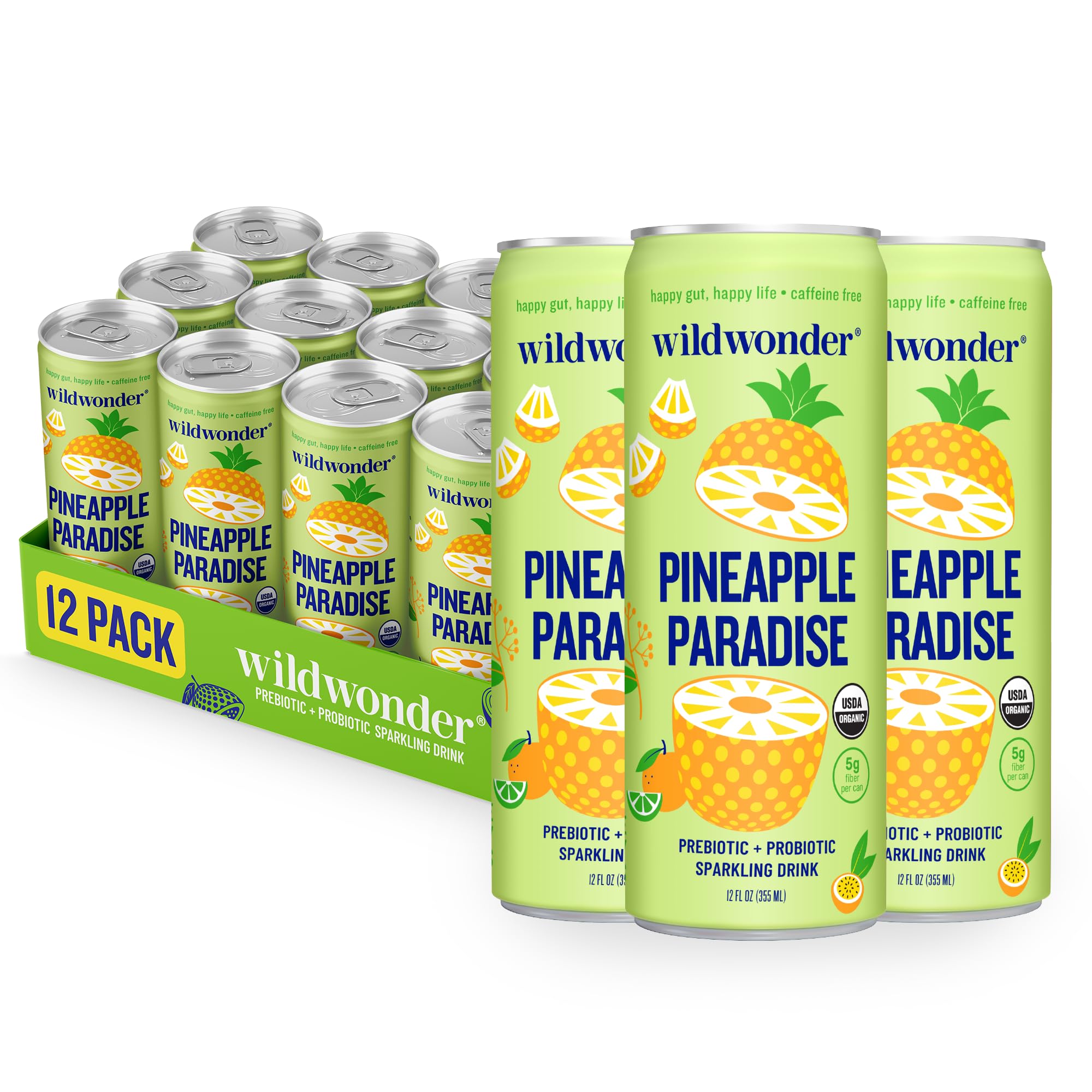 wildwonder front can showing pineapple paradise flavor and refreshing benefit