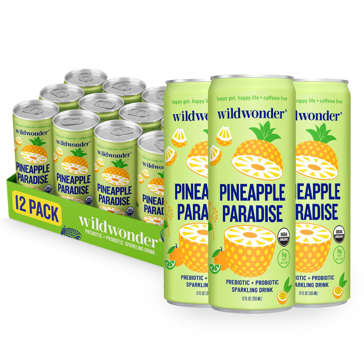 wildwonder front can showing pineapple paradise flavor and refreshing benefit