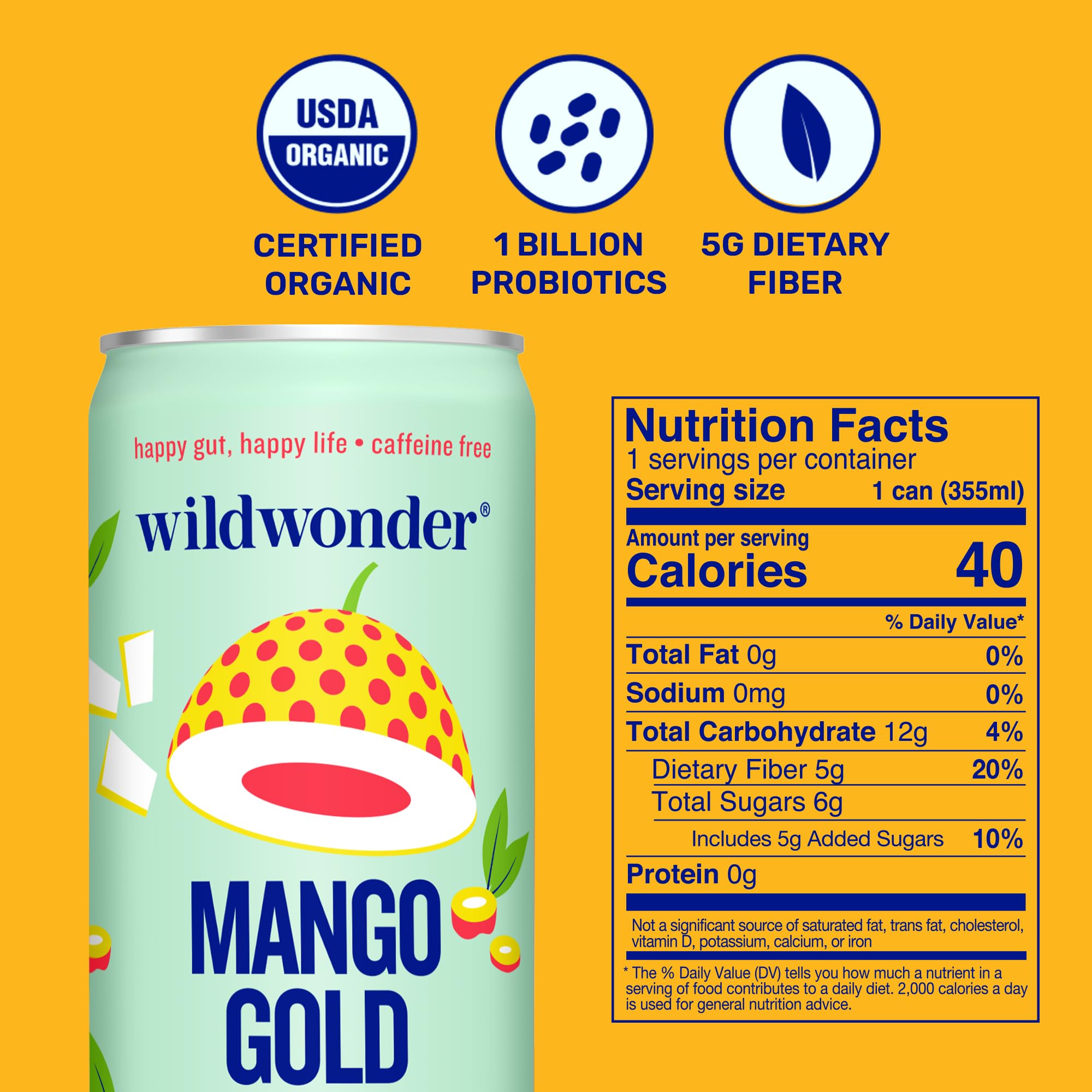 Wildwonder ingredients flatlay with mango turmeric and passionfruit emphasizing natural ingredients