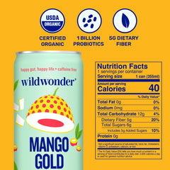 Wildwonder ingredients flatlay with mango turmeric and passionfruit emphasizing natural ingredients