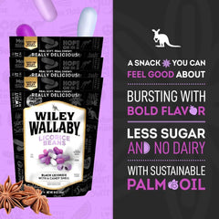 Wiley Wallaby beans in hand for scale and portion size clarity on-the-go snack