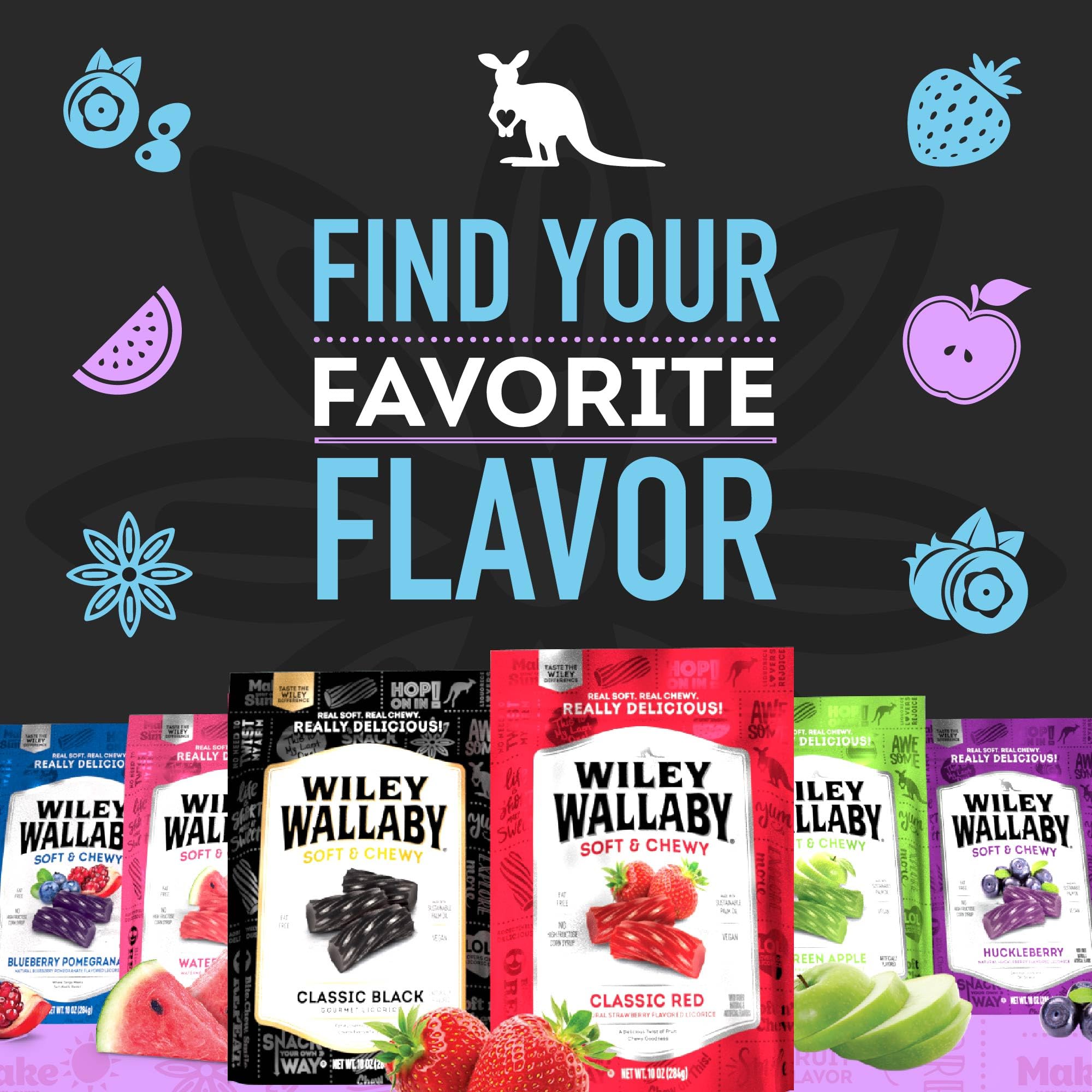 WILEY WALLABY lifestyle scene at a movie night showing convenient snack enjoyment