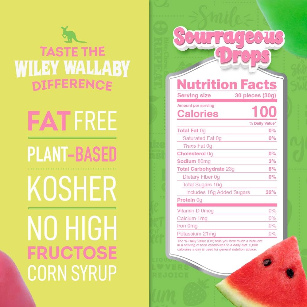 WILEY WALLABY open bag with spilled drops highlighting portion convenience