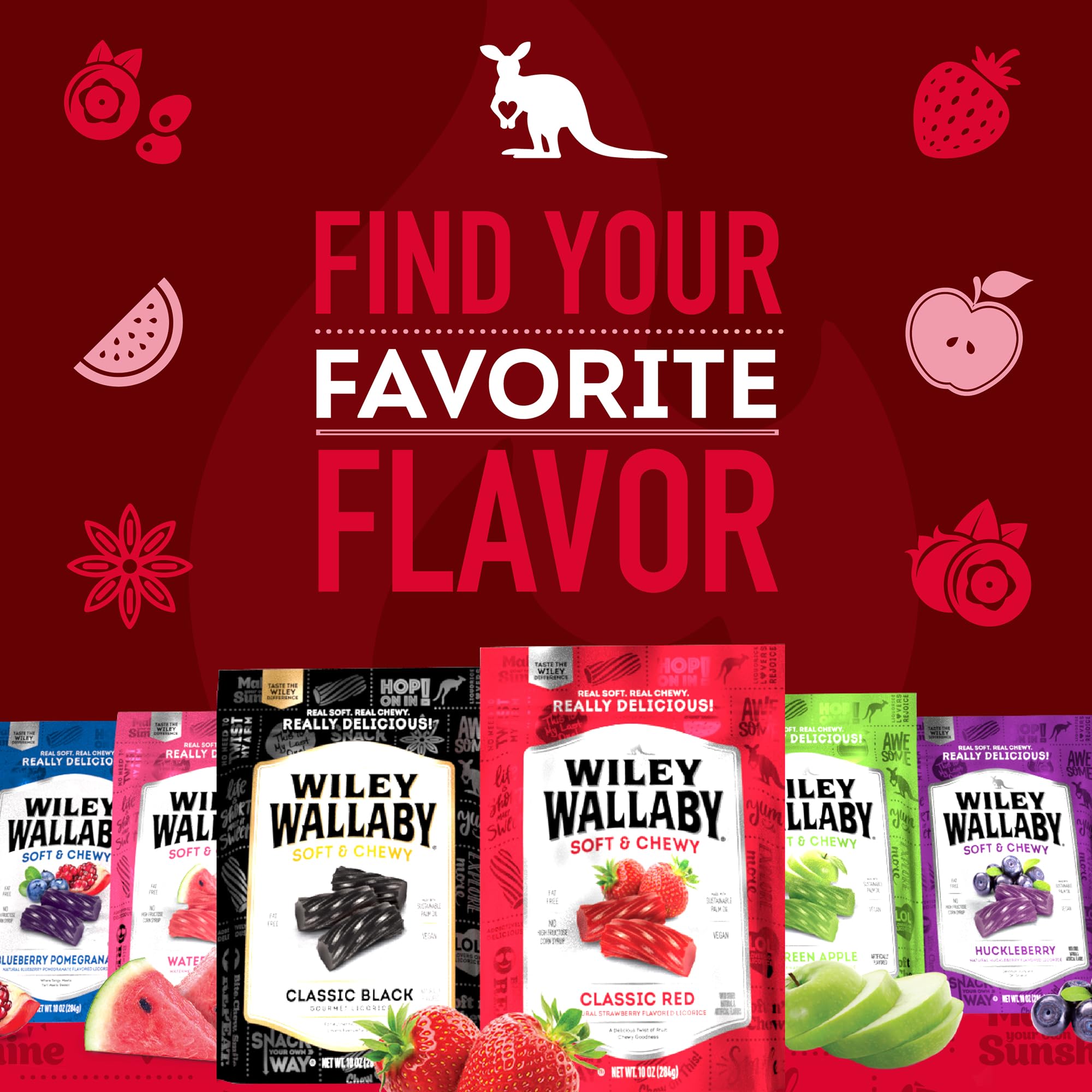 Wiley Wallaby party bowl on table demonstrating snackable, shareable candy
