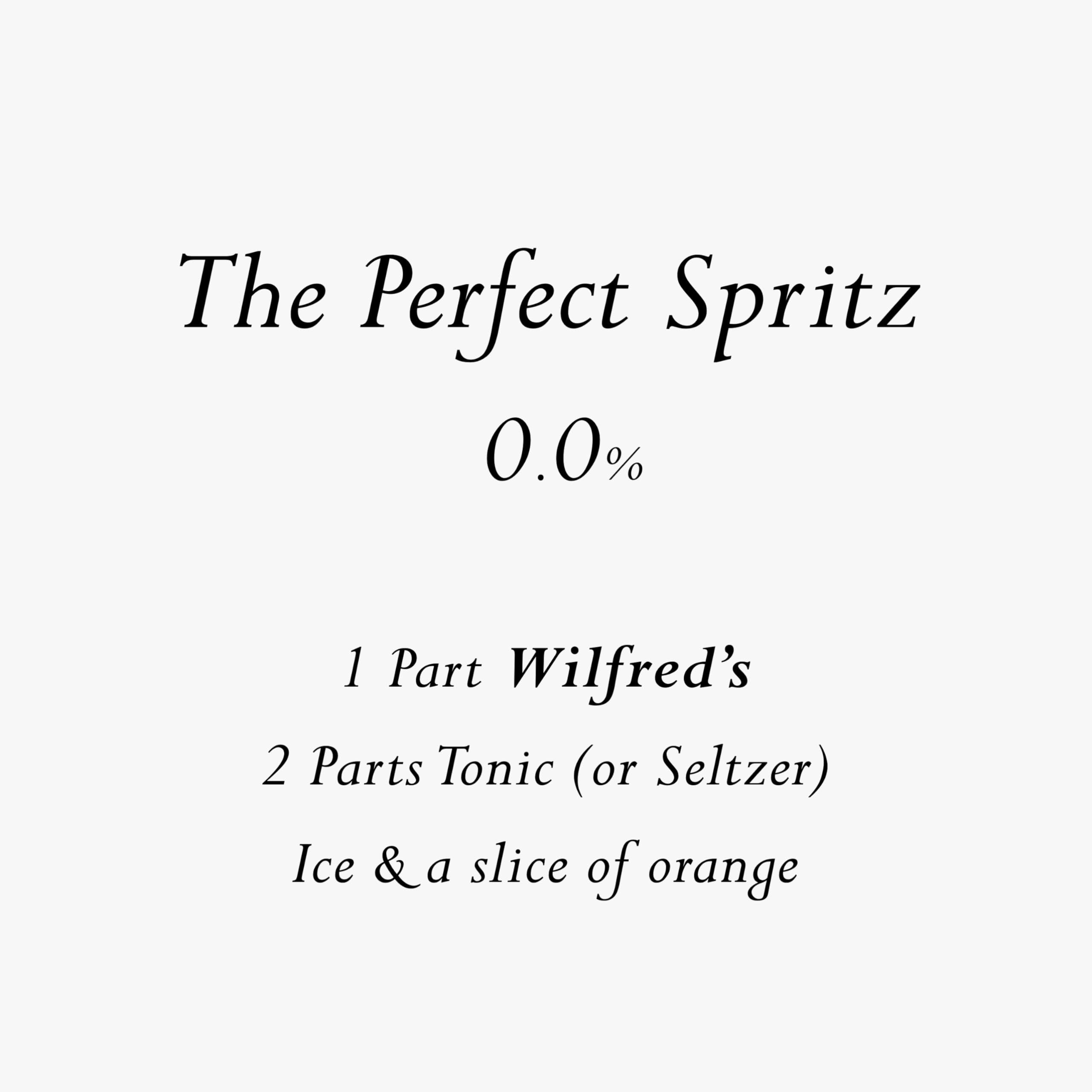 Wilfred's bottle with orange and rosemary garnish showing aroma and garnish idea