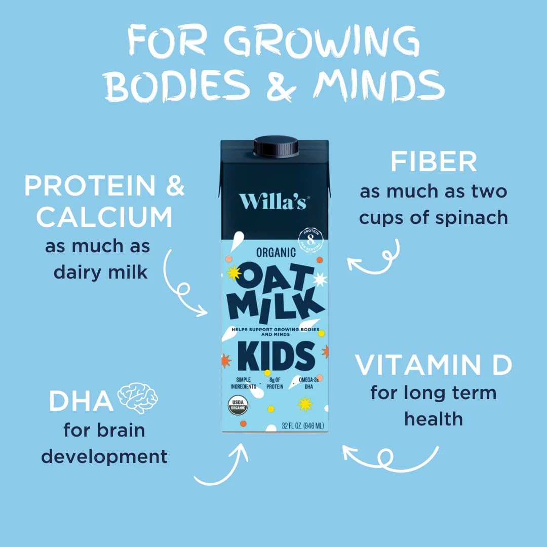 Willa's close-up nutrition label highlighting protein and calcium